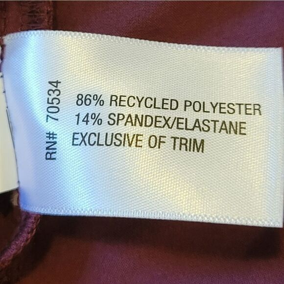 Orvis Maroon Notiched V-neck 3/4 Sleeve Zip Pocket Top Size L - Picture 7 of 9